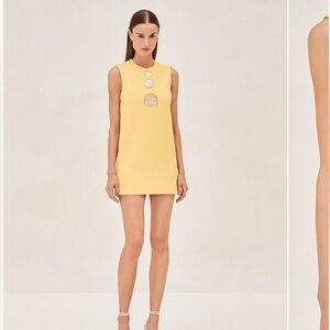 Alexis NWT Yellow Mini Dress with Gold Accents